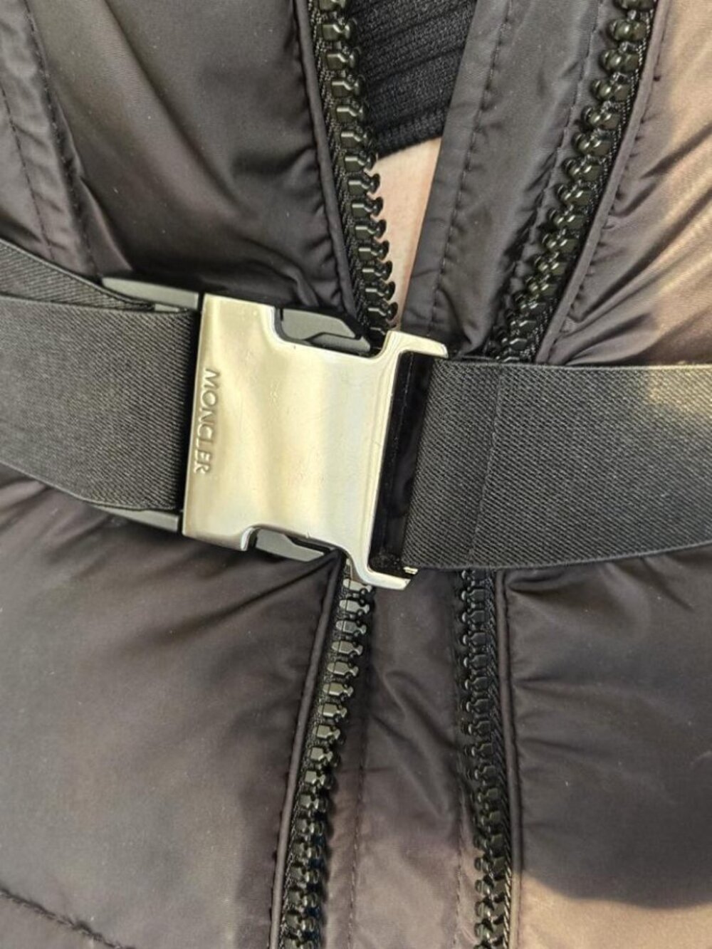 Moncler Boucage Long Down Jacket size 0, color black - Picture 5 of 6